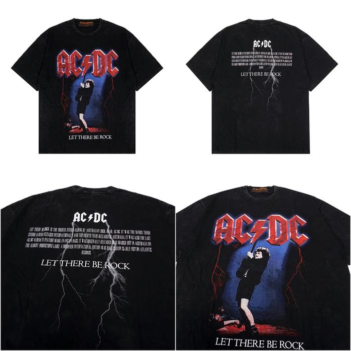 AC/DC ACDC ROCKS MINERAL WASHED BLACK OVERSIZE T SHIRT // KAOS BAJU M di  Saveur Market Tokopedia