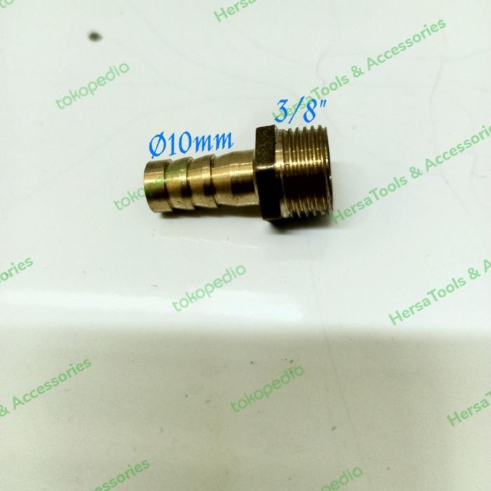 Gambar Hose Nipple 10mm | 12mm - Drat 3/8" | 1/2" Nepel Selang Drat Luar - 3/8" Tube 10mm dari HersaTools & Accessories undefined Tokopedia