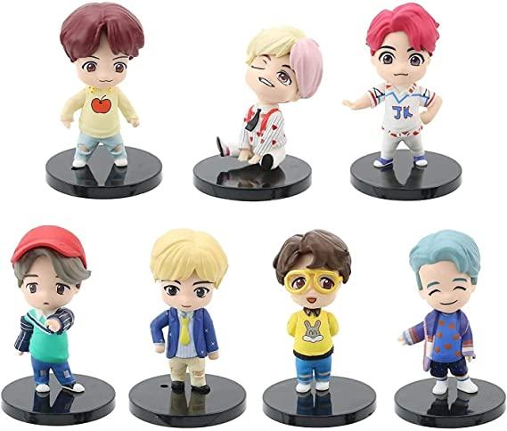 Gambar Mainan Pajangan Miniatur Action Figure BTS BT21 BT 21 Tiny Tan Tinytan - Dynamite, 1 Set Isi 7 dari Fantasy Land undefined 2 Tokopedia