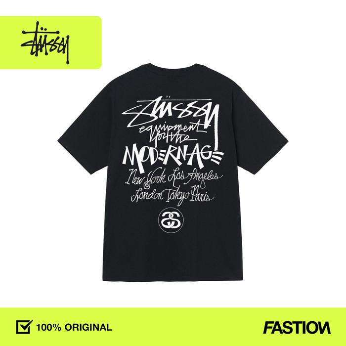 STUSSY MODERN AGE TEE BLACK KAOS STUSSY L L di The Fastion  Tokopedia