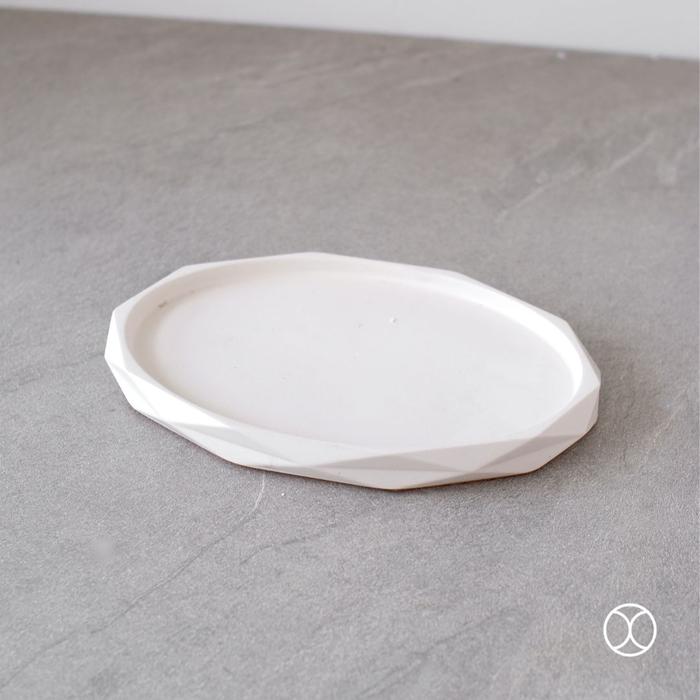 Gambar CONCREATE Tray And Coaster Acadia Double Coaster Home Decor Tray - Putih dari Concreate living undefined Tokopedia