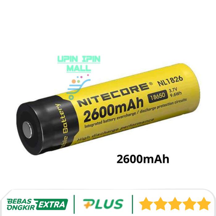 Gambar Baterai Senter/Mainan Rechargeable Baterai Isi Ulang Tipe 18650 - 2600mAh dari Upin Ipin Mall undefined Tokopedia