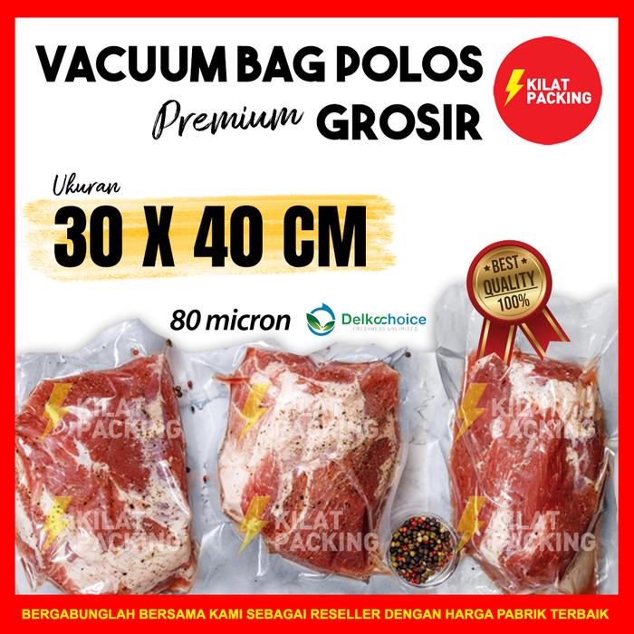 Gambar PLASTIK VACUUM VACUM BAG SEALER MAKANAN POLOS DELKO 30CM x 40CM SATUAN dari kilat packing undefined Tokopedia
