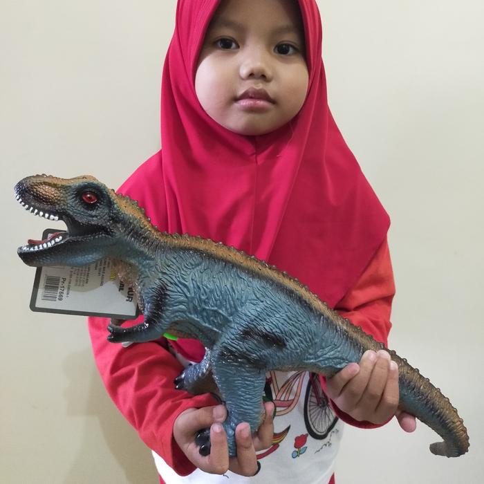 Gambar Mainan Dinosaurus Karet Jumbo - T-rex Hijau dari GaleriToys undefined Tokopedia