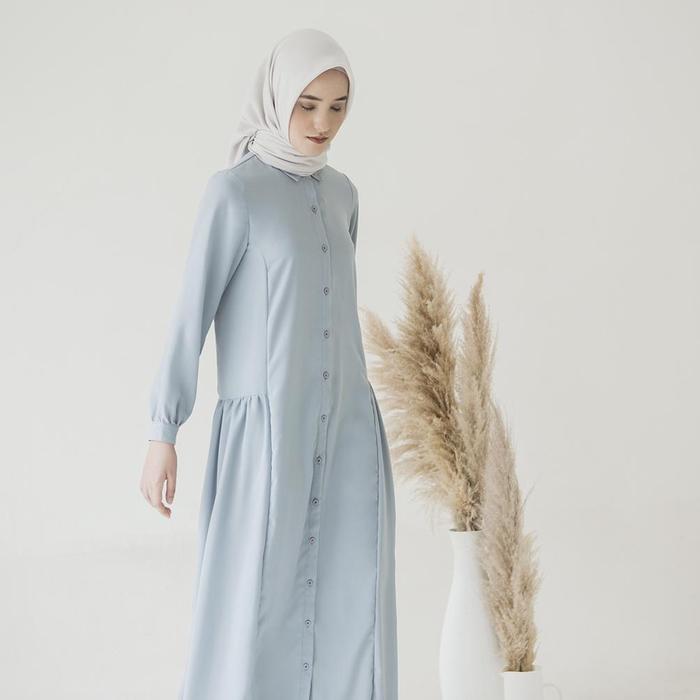 Gambar Venya by Aska Label - Gamis wanita Muslim panjang warna biru langit, - Sky Blue, S dari murnijaya2 undefined Tokopedia