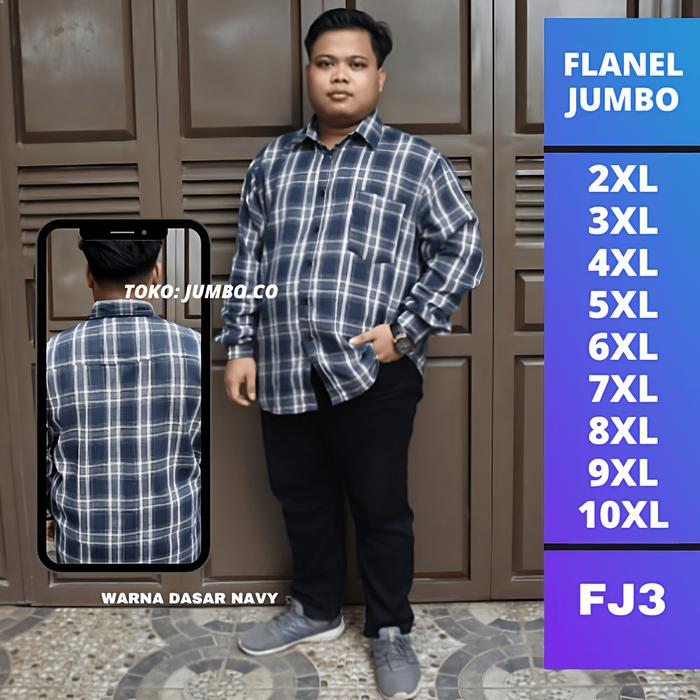 Gambar kemeja flanel jumbo pria big size jumbo.co - FJ3, 5XL LD124CM dari JUMBO.CO undefined Tokopedia