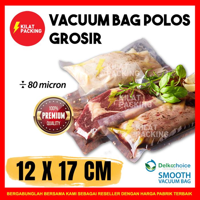 Gambar PLASTIK VACUUM VACUM VAKUM BAG SEALER MAKANAN POLOS DELKO 12x17 SATUAN dari kilat packing undefined Tokopedia