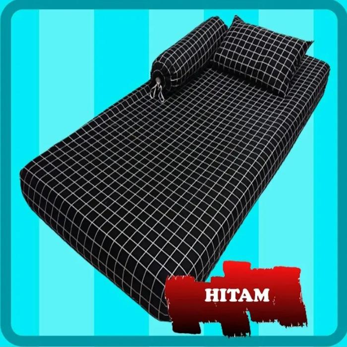 Gambar sprei kotak aesthetic korea terlaris - Kotak hitam, 90x200sprei aja dari GUDANG BEDROOM_NEW undefined Tokopedia