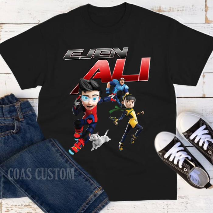 Gambar Kaos ejen ali baju anak gratis cetak nama - Hitam, S dari Coas custom undefined Tokopedia