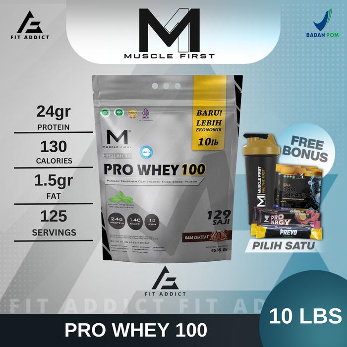 Gambar M1 Muscle First Pro Whey 100 10 Lbs Lb 10Lbs 10Lb Musclefirst ProWhey - Coklat, SHAKER M1 dari Fit Addict undefined Tokopedia