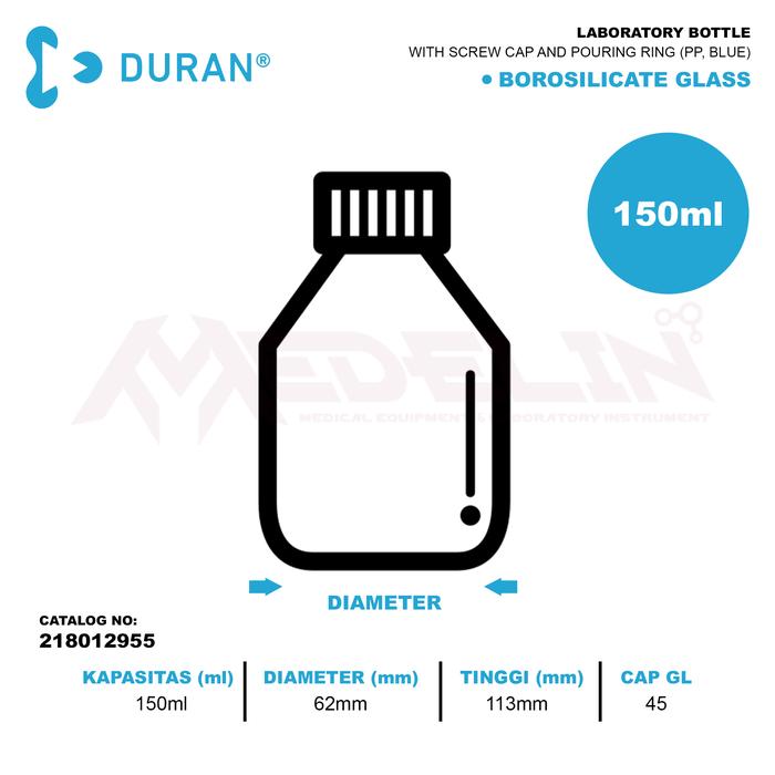 Gambar DURAN Laboratory Bottle Clear / Botol Lab Duran clear UKURAN LENGKAP - 150ml dari Medelin Official undefined Tokopedia