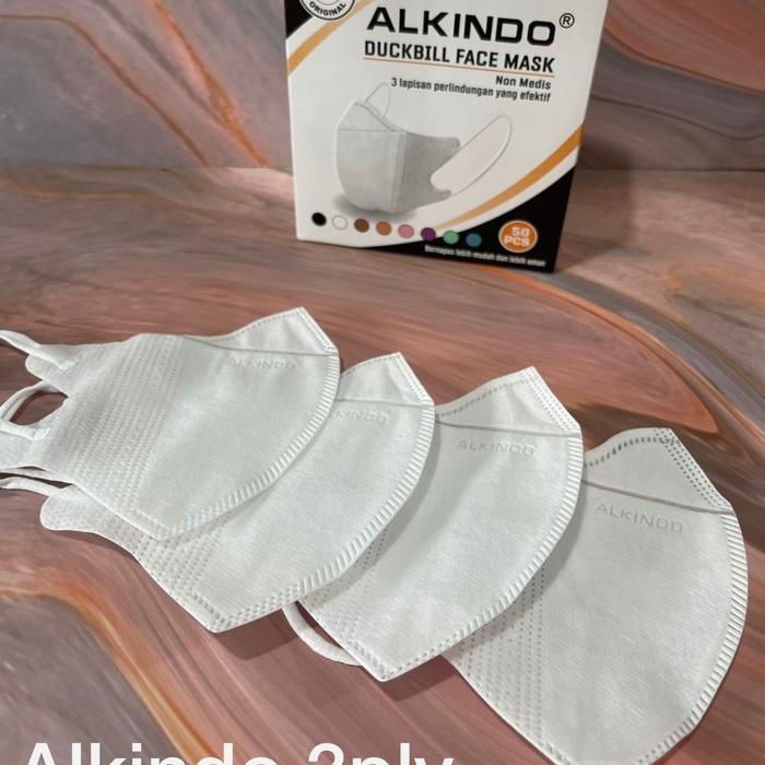 Gambar Masker Duckbill Alkindo Hitam Emboss 4 Ply 50pcs - putih 3ply dari Sentral ACC 2022 undefined Tokopedia