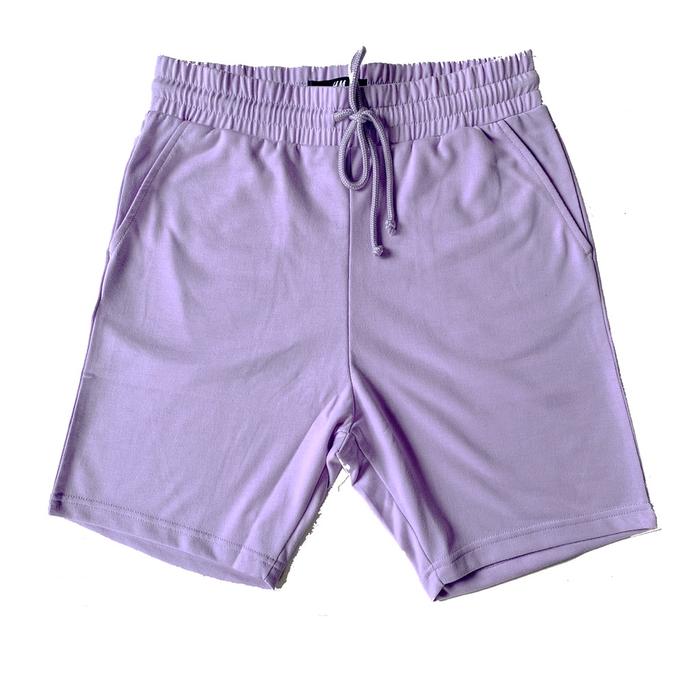 Gambar celana pendek sweatpants color pastel shortpant kolor unisex h*m - Lilac, M dari ofour store undefined Tokopedia