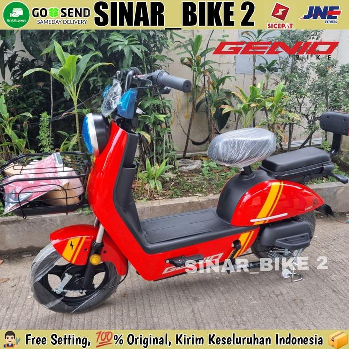 Gambar Sepeda Listrik GENIO EASTON S1 870 Watt Electric E-Bike - Merah dari Sinar Bike 2 undefined Tokopedia