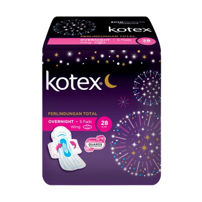 Gambar KOTEX - Pembalut Wanita OVERNIGHT Pro Active Guards WING - 28cm isi 5 dari INTI MEDIKA STORE undefined Tokopedia
