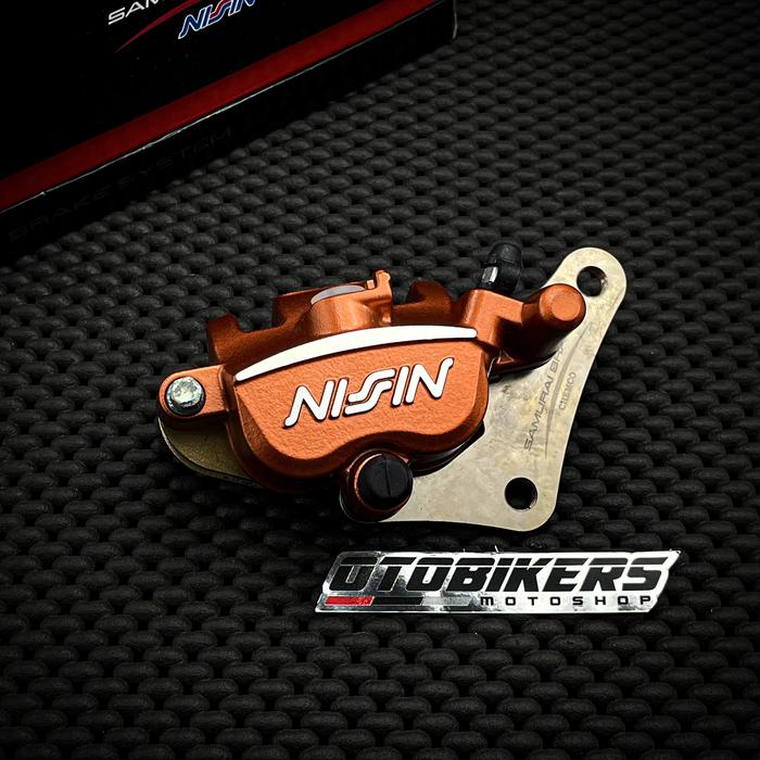 Gambar KALIPER NISSIN SAMURAI 2P 230 260 MM NMAX AEROX NEW OLD DEPAN BELAKANG - Orange, Belakang 230 mm dari OB JATENG undefined Tokopedia