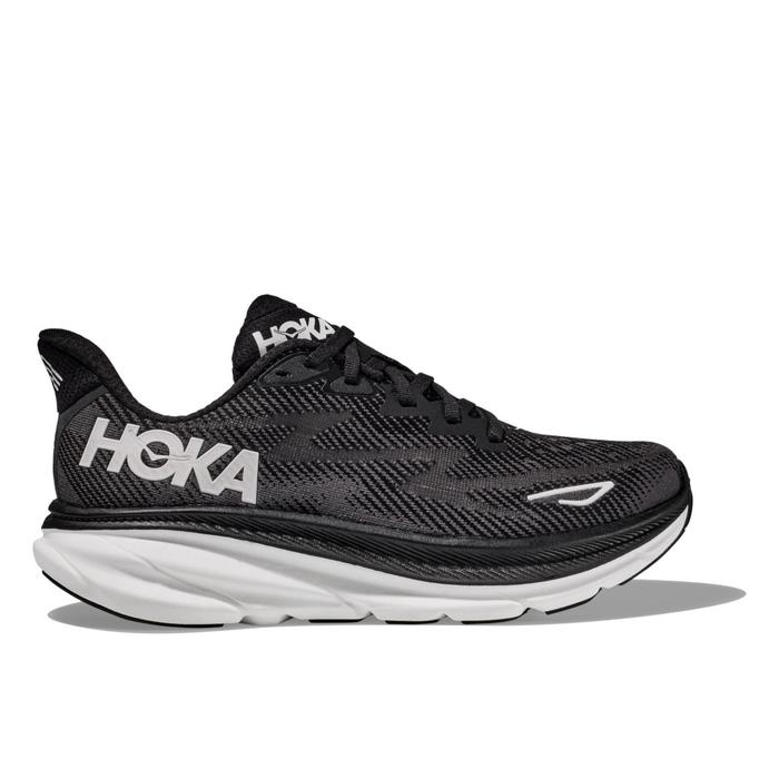 Hoka Clifton Mens Road Running Shoes Black White US 8, STANDARD
