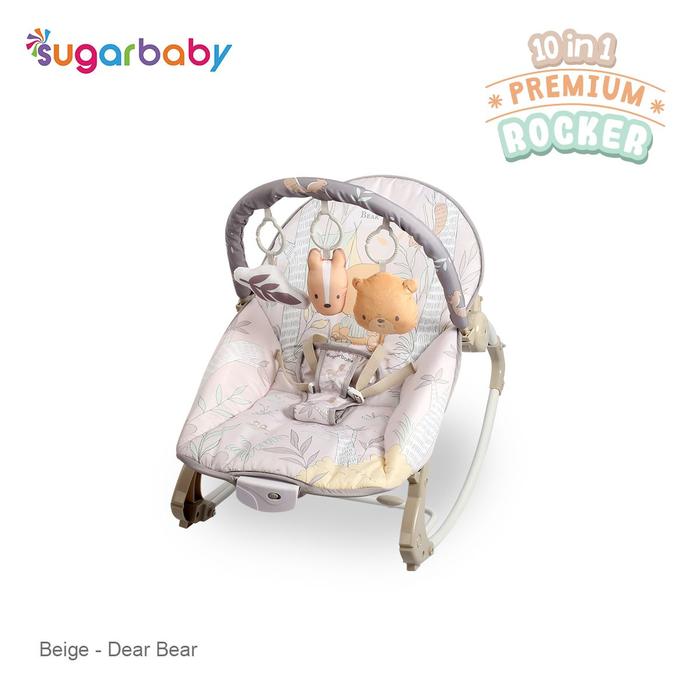 Gambar Sugarbaby 10in1 Premium Rocker Ayunan Bayi Bouncer Bayi Kursi Goyang Manual Bayi Toddler - beige bear, rocking 10in1 dari ditababyshop undefined Tokopedia