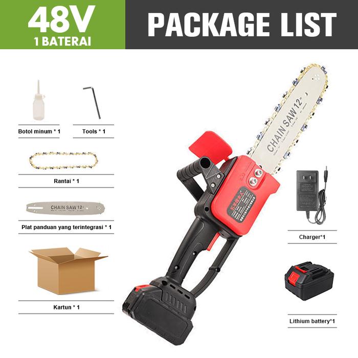 Jual 12Inci Gergaji Listrik Chainsaw Gergaji Rantai Elektrik Cordless ...