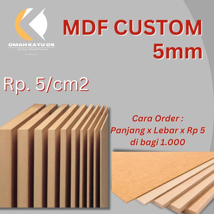 Gambar Mdf Tebal 5mm 6mm Potongan Custom Ukuran 20 x 30 30 x 40 40 x 40cm - 5mm, 20x20 cm dari Omah Kayu Os undefined Tokopedia