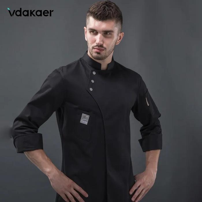 Gambar ARR SANJAYA 022 Sragam Restoran Baju Koki Chef Jacket  Atasan Safety Wearpack Panjang Pria Wanita - Hitam, XXL dari ARR SANJAYA undefined Tokopedia
