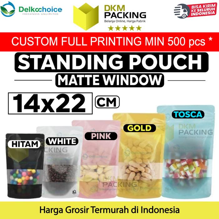 Gambar Standing Pouch 14x22cm MATTE WINDOW VARIAN Plastik Klip Sealer Makanan - Pink dari dkm packing undefined Tokopedia