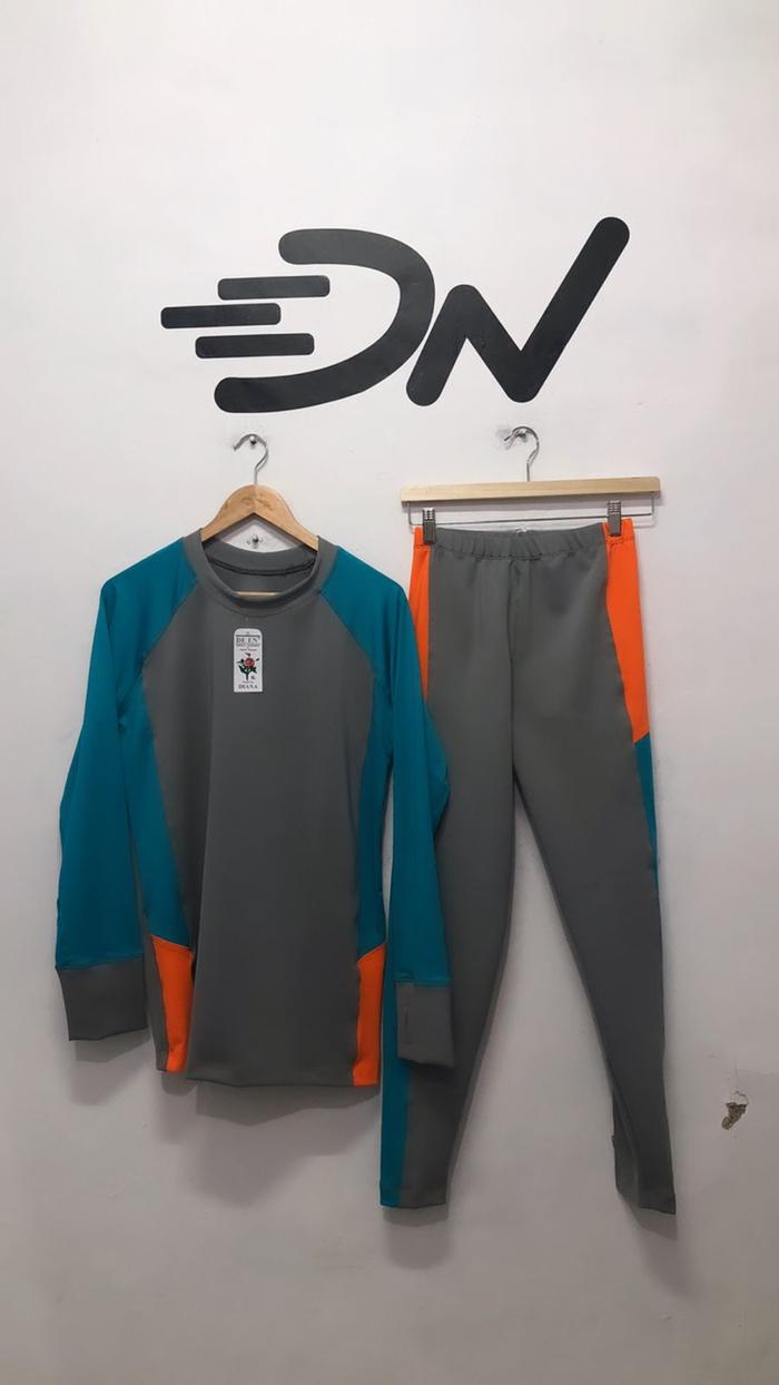 Gambar setelan renang dewasa wanita Panjang baju Renang dan Celana Renang - Abu-Biru, M dari DN Sportswear Official undefined Tokopedia