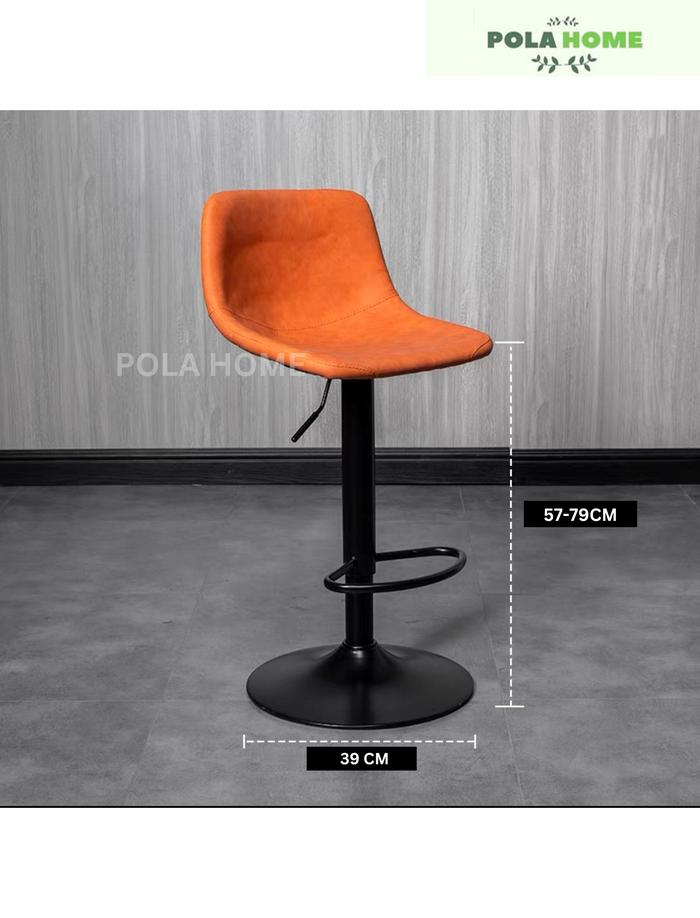 Gambar Pola Bar Stool 058 Kursi Bar Roda Kursi Salon Kursi Duduk Busa Empuk - BY5124 ORANGE dari Pola Home undefined Tokopedia