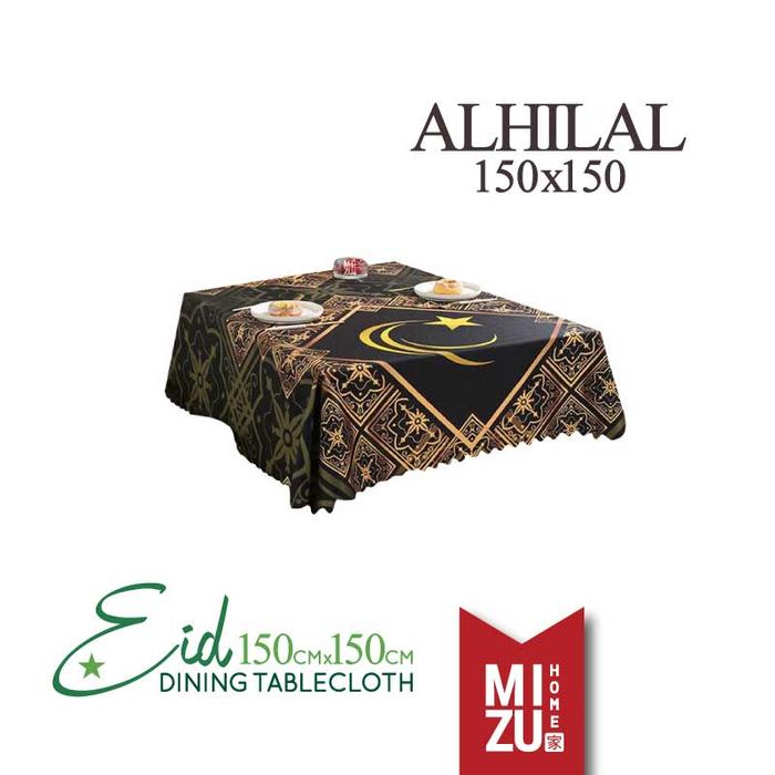 Gambar MIZU EID 150x150cm Tablecloth Taplak Meja Makan Tamu Lebaran Kotak - ALHILAL 150x150 dari MIZU.HOME undefined Tokopedia