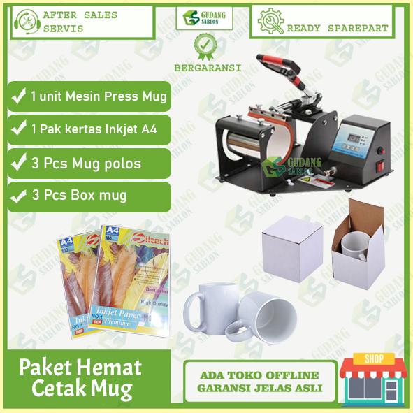 Gambar Paket Sablon Cetak Mug ( Mesin Press mug + Printer Epson +Bahan Baku ) - Paket Hemat A dari GUDANG SABLON DIGITAL undefined Tokopedia