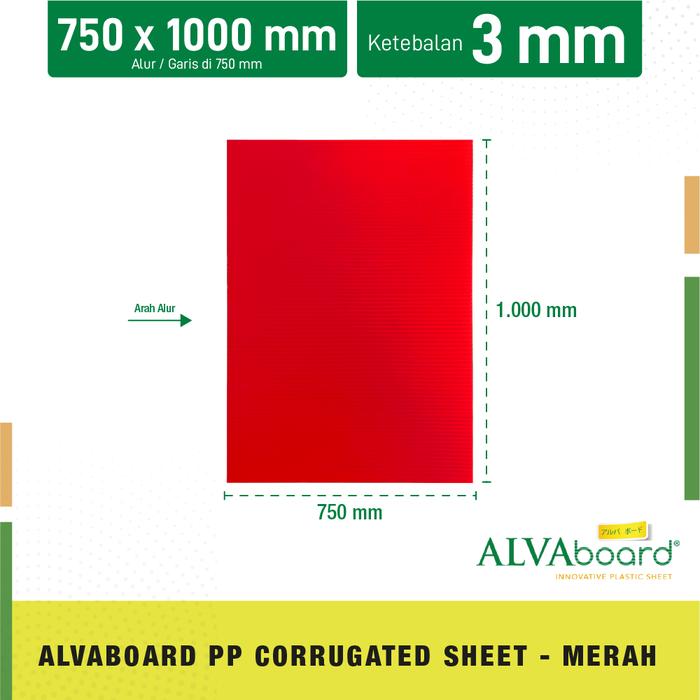 Gambar ALVAboard Lembaran Ukuran 100x75 cm Tebal 3 mm Tersedia 7 Varian Warna - Merah dari ALVAboard undefined Tokopedia