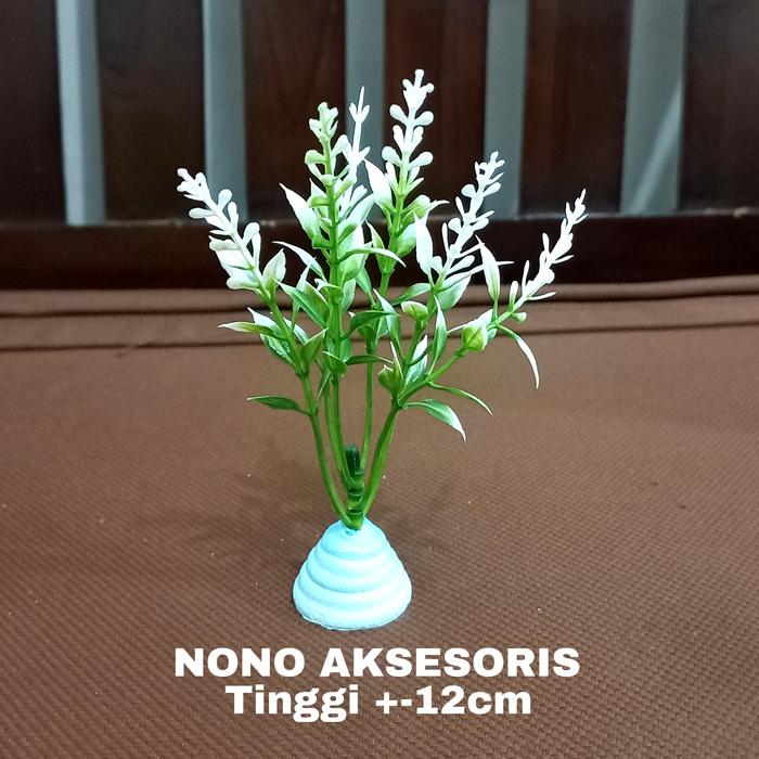 Gambar hiasan aquarium tanaman plastik hiasan aquarium tinggi +-12cm (2202) - Putih dari Diaz Mini Shop undefined Tokopedia
