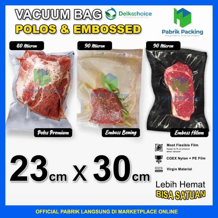 Gambar PLASTIK VACUUM VACUM VAKUM BAG MAKANAN POLOS EMBOS - 23x30 - - EMBOSS BENING dari PabrikPacking undefined Tokopedia