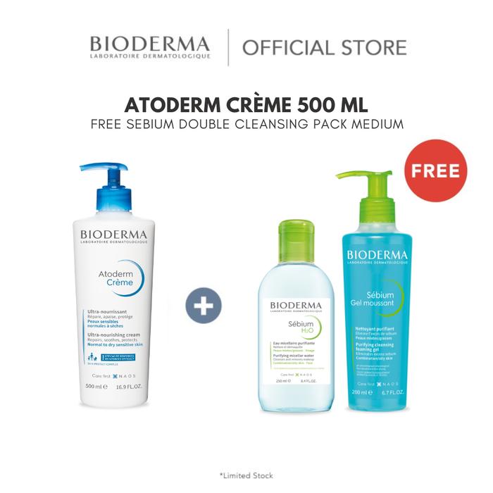 Gambar BIODERMA Atoderm Creme 500 ml Free Sebium Double Cleansing Pack dari Bioderma Indonesia undefined Tokopedia