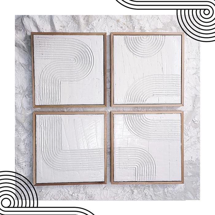 Gambar Texture art 1 set 4pcs 30x30cm , Hiasan dinding texture art , wall art - set1 dari sadean furnihome undefined Tokopedia