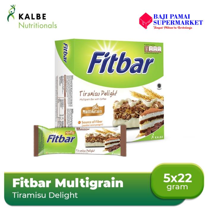 Gambar FITBAR TIRAMISU DELIGHT MULTIGRAIN BOX ISI 5 @ 22 GR dari Baji Pamai supermarket undefined Tokopedia