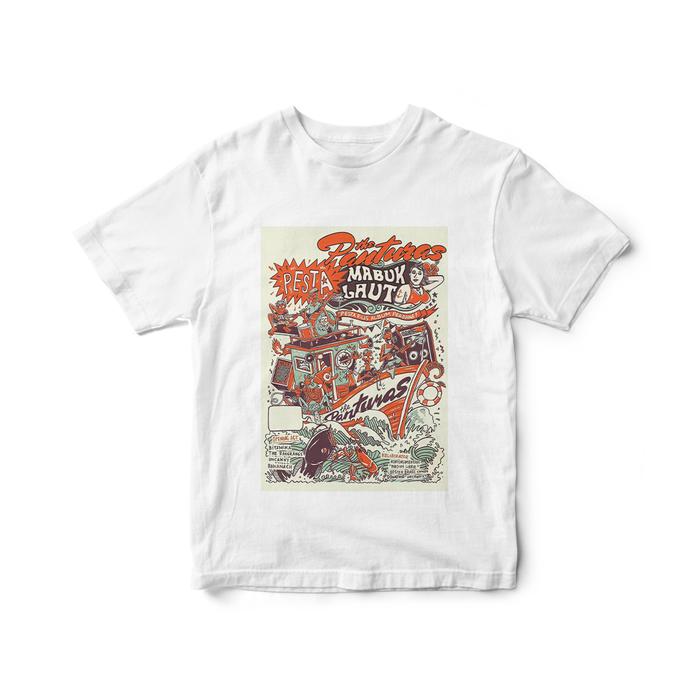 Gambar Kaos The Panturas Album Mabuk Laut - Putih, M dari kasep.id - Sablon Kaos Jakarta undefined 3 Tokopedia
