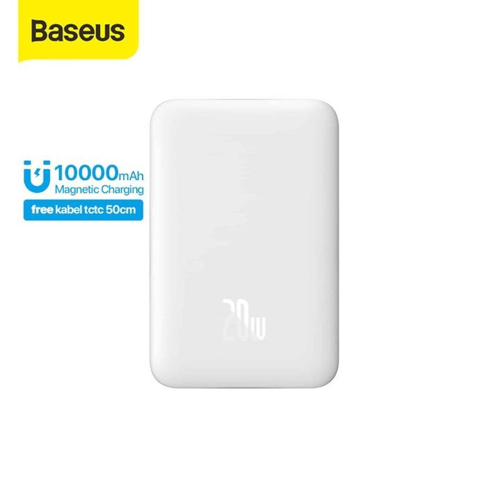 Gambar BASEUS WIRELESS POWER BANK MAGNETIC MAGSAFE 20W FAST CHARGING - Putih 10000mAh dari Akses Indotech undefined Tokopedia