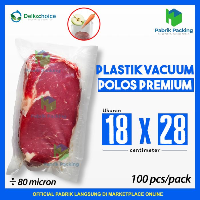 Gambar PLASTIK VACUUM VACUM BAG SEALER DELKOCHOICE POLOS UKURAN 18x28cm /PACK dari PabrikPacking undefined Tokopedia