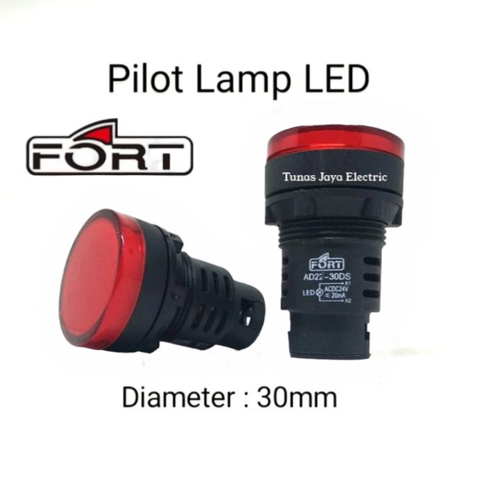 Gambar Pilot Lamp LED 30mm AD22-30DS FORT - Merah, 24V dari Tunas Jaya Electric undefined Tokopedia