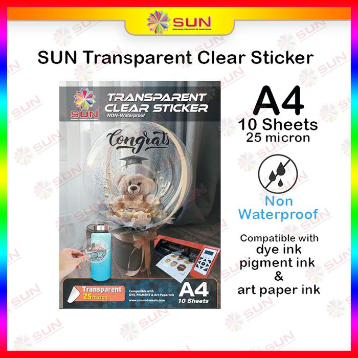 Gambar Kertas Sticker Vinyl SUN Inkjet Matte Glossy Transparan Gold Silver A4 - Transparan50mic dari Sun Indonesia undefined Tokopedia