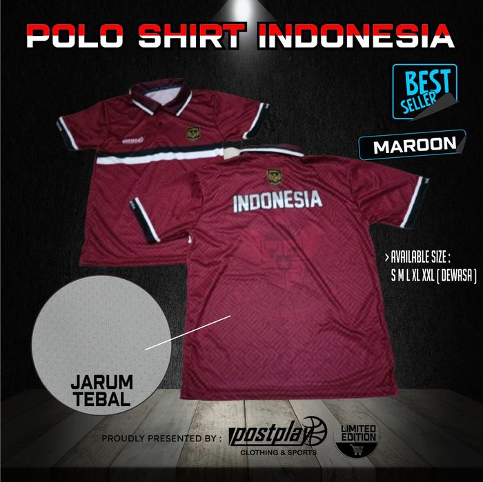 Gambar KAOS POLO SHIRT INDONESIA PRINTING - maroon, S dari POSTPLAY CLOTHING undefined Tokopedia