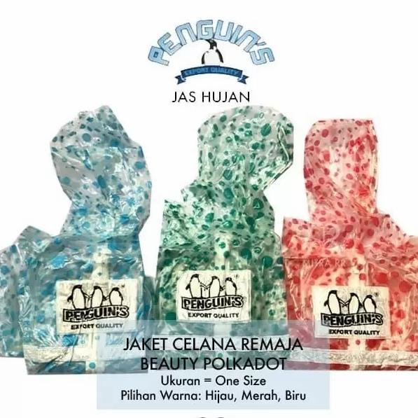Gambar PENGUINS STELAN REMAJA BEAUTY POLKADOT size M Jas hujan JAKET CELANA - Hijau dari Mainanimpor undefined Tokopedia
