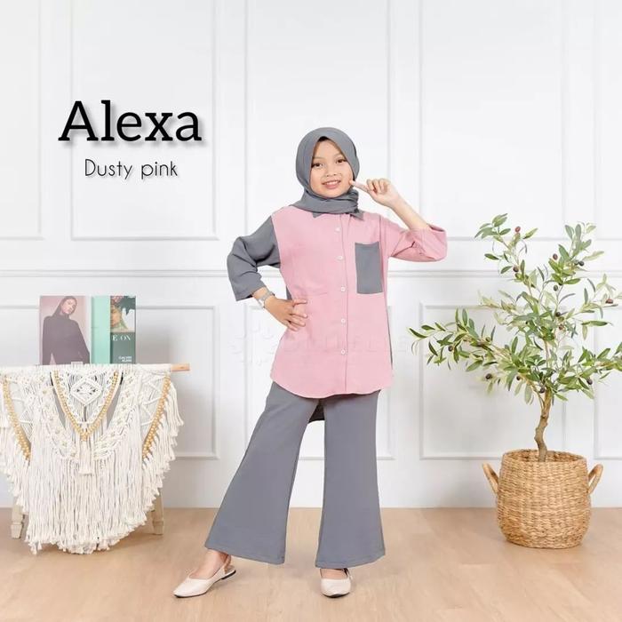 Gambar Baju Setelan Anak Perempuan Usia 10-12 Tahun Setelan Baju Muslim Kids - Dusty Pink dari AnekaFashionStore_NEW undefined Tokopedia