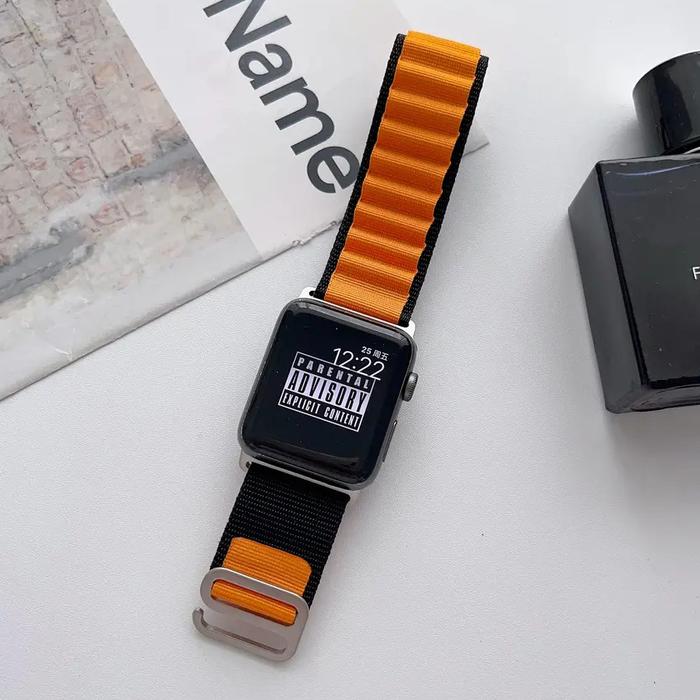 Gambar Alpine Loop Apple Watch Ultra Band iWatch 8 7 6 5 4 3 2 1 SE Strap - Orange/Black, Ultra/45/44mm dari GET-WID undefined Tokopedia