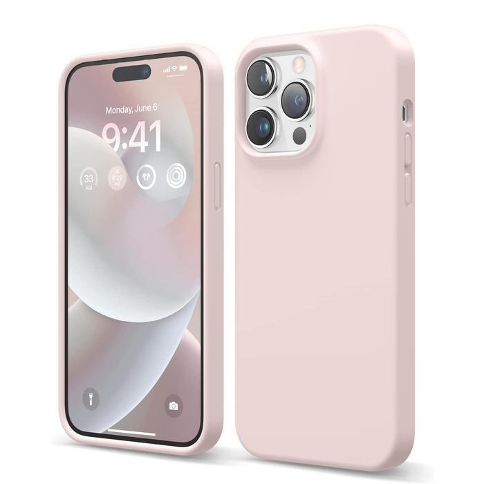 Gambar Soft Case iPhone 14 Pro Max Plus Getgard Colors Liquid Silicone Casing - Pink Sand, iPh 14 dari GET-WID undefined Tokopedia