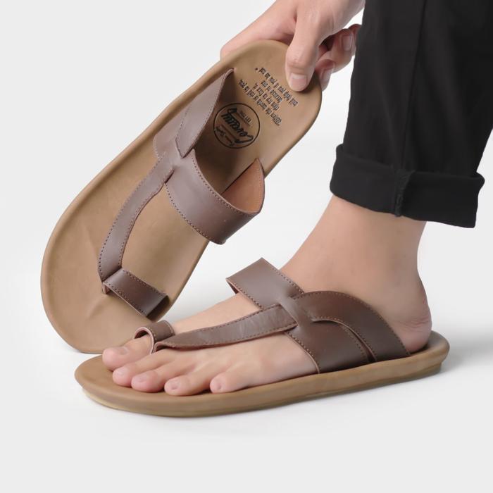 Gambar Sandal Jepit Kulit Asli Pria 100% Original Handmade Geovani - Hitam, 39 dari geovani_NEW undefined Tokopedia