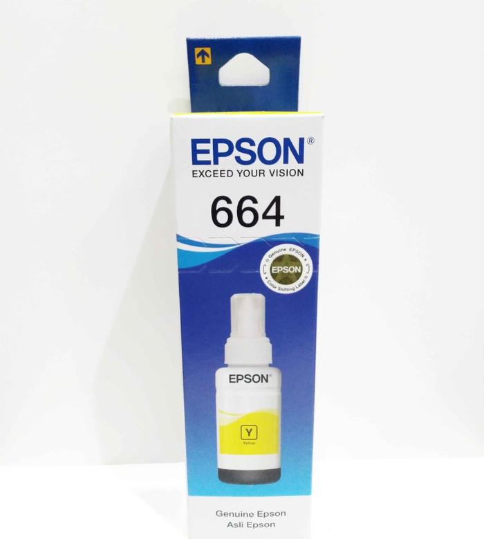 Gambar Tinta Epson 664 for Epson L350 L355 L360 L365 L380 L385 L405 Original - YELLOW dari BESTOBUY undefined Tokopedia
