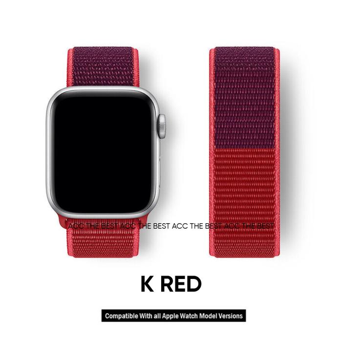Gambar STRAP APPLE WATCH 7 NYLON SPORT tali IWATCH 7 45mm 41mm - K-RED, SIZE 45mm dari TOKO NIC ACC undefined Tokopedia