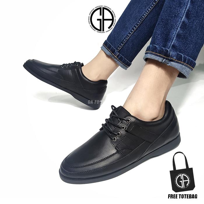 Gambar GA FOOTWEAR Franco-Sepatu Pria Formal Kulit Casual Kerja Santai Kantor - Hitam, 41 dari GA Footwear undefined Tokopedia